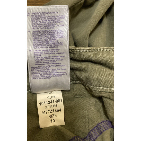 NYDJ LIFT TUCK Alina Convertible Ankle Skinny Pants Olive Green jeans size 10 - Picture 8 of 8